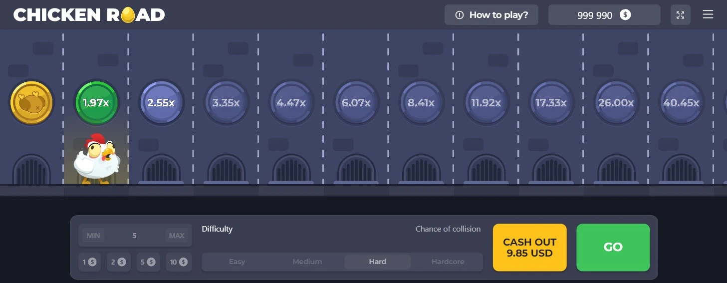 Chicken Road hardcore level interface